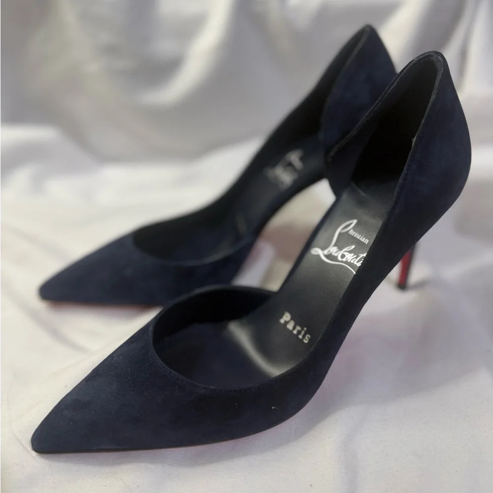 Christian Louboutin Iriza 
85 mm Pumps Veau velours - Zaffiro Women Size 6.5 - Picture 3 of 12